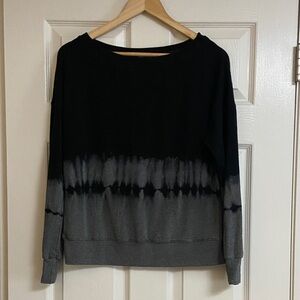Sundry Black and Gray Dip-Dye Women's Sweatshirt